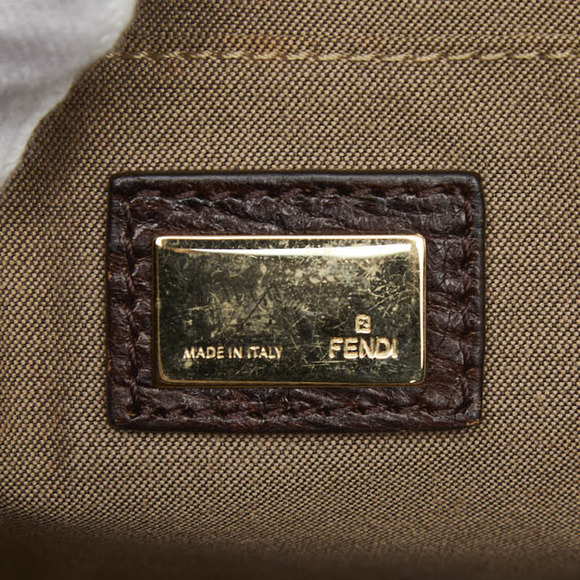 Fendi Zucchino Shoulder Bag 8BR465 Brown Canvas and Leather Women's FENDI - Picture 10 of 12